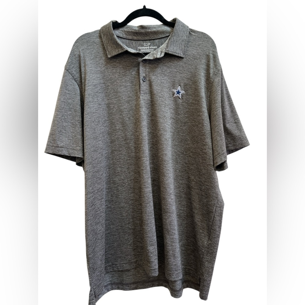 Vineyard Vines Performance Dallas Cowboys Polo Shirt Gray XL Stretch - Picture 2 of 7